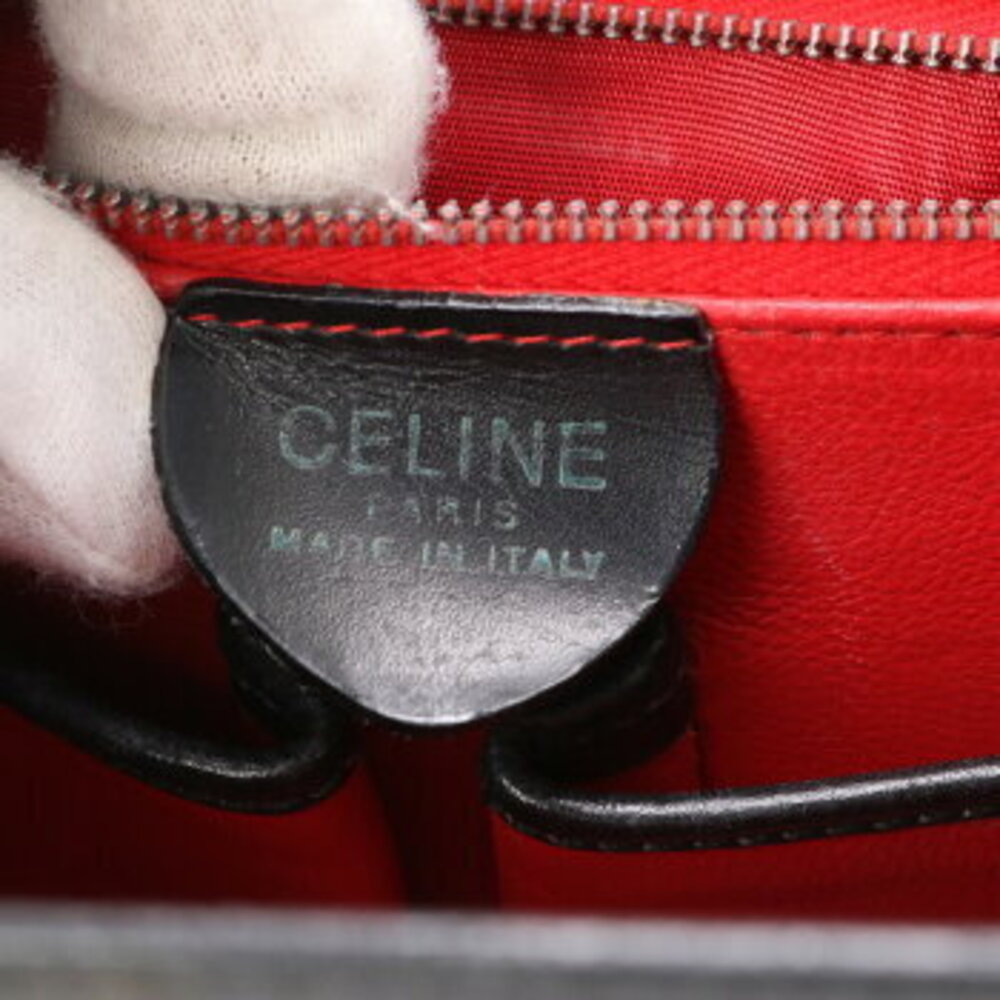 Celine top handle leather handbag tote shoulder bag black MME - Picture 14 of 14
